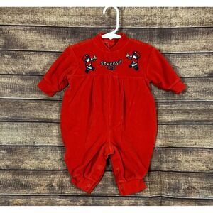Vintage Oshkosh Bgosh Christmas Velour Bubble Romper 3-6 Months *Read descrip